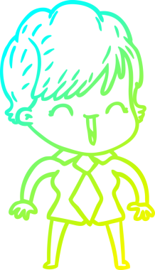 Bir insan tarafından çizilmiş gülen bir karikatür çizimi.