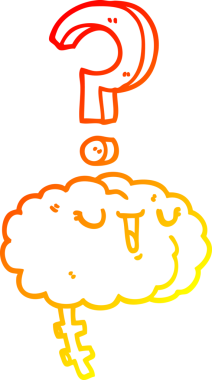 Bir insan tarafından çizilen çizgi filmin sıcak gradyan çizimi.