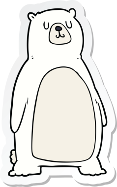 Bir insan tarafından çizilmiş kutup ayısının çıkartması.