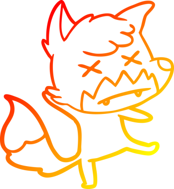 Bir insan tarafından çizilen ölü tilkinin sıcak çizgi çizimi