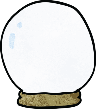 bir insan tarafından çizilmiş kristal küre.