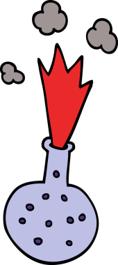 bir insan tarafından çizilen karalama kimyasal reaksiyonu