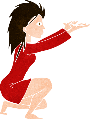 Bir insan tarafından çizilmiş çizgi film kadın büyüsü.