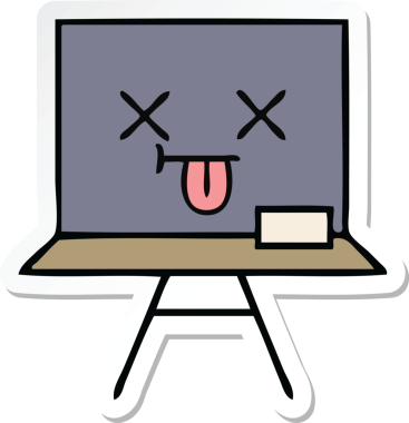 Bir insan tarafından çizilmiş şirin bir karikatür çıkartması.