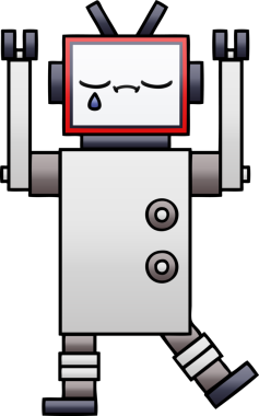 Bir insan tarafından çizilmiş bir robotun gölgelenmiş çizimi