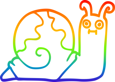 gökkuşağı gradyan çizgisi bir insan tarafından çizilmiş bir salyangoz çizgi