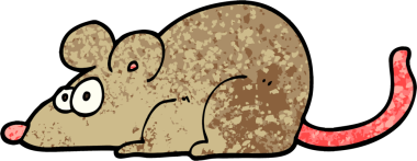 Bir insan tarafından çizilmiş grunge desenli çizgi film faresi.