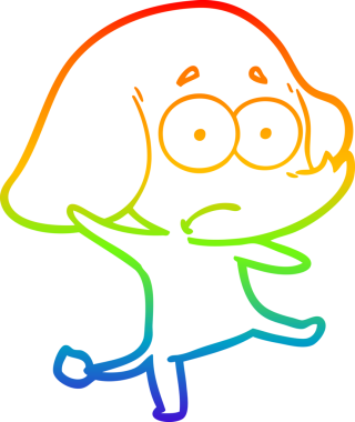 gökkuşağı gradyan çizgi çizimi bir insan tarafından çizilmiş belirsiz bir fil