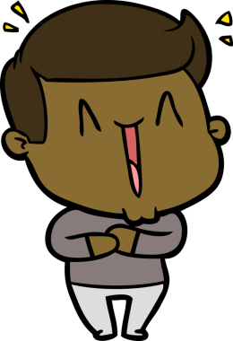 Bir insan tarafından çizilmiş heyecanlı bir çizgi film.