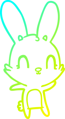 Bir insan tarafından çizilmiş şirin bir çizgi film tavşanı çizimi.