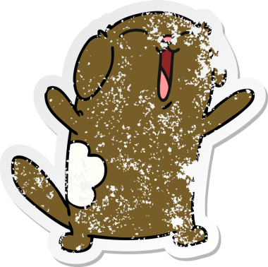 Bir insan tarafından çizilmiş kawai sevimli köpeğin serbest sticker 'ı.