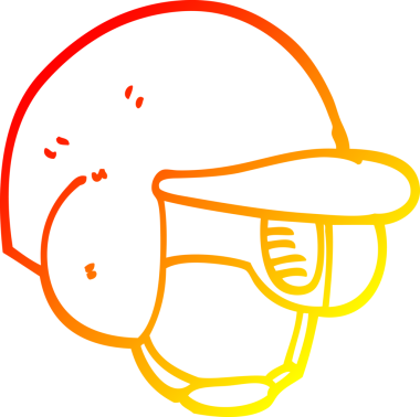 Bir insan tarafından çizilmiş bir beyzbol kaskının sıcak çizgi çizimi