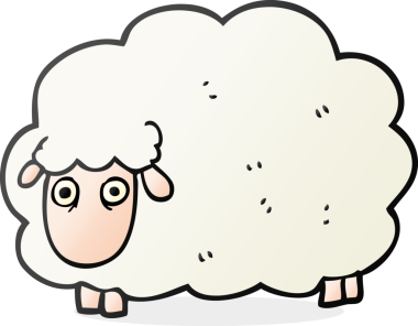 Bir insan tarafından çizilmiş karikatür osuruklu koyunlar.