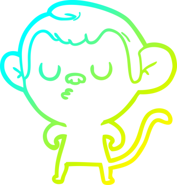 Bir insan tarafından çizilmiş bir çizgi maymun çizimi.