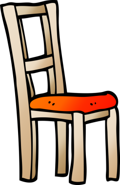 vektör eğimli çizim karikatür ahşap sandalye bir insan tarafından çizildi