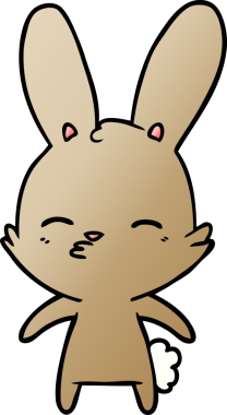 Bir insan tarafından çizilmiş meraklı tavşan çizgi filmi.