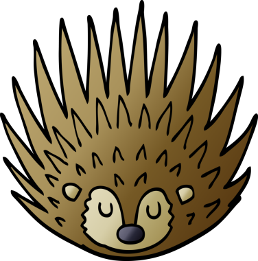 Bir insan tarafından çizilmiş çivili kirpi.