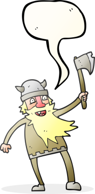 Bir insan tarafından çizilmiş serbest konuşma balonu Viking karikatürü
