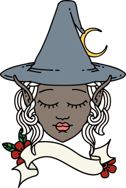 Retro Dövme Biçimi Elf karakteri bir insan tarafından çizilmiş