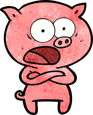 Bir insan tarafından çizilmiş domuz bağırması.