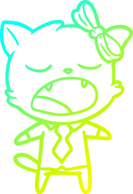 Bir insan tarafından çizilen esneyen bir çizgi filmin soğuk gradyan çizimi