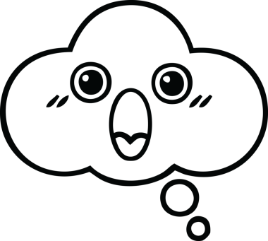 Bir insan tarafından çizilmiş bir düşünce baloncuğunun çizgi çizimi