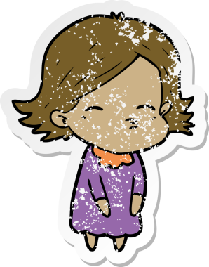 Bir insan tarafından çizilmiş karikatür bir kadının sıkıntılı çıkartması.