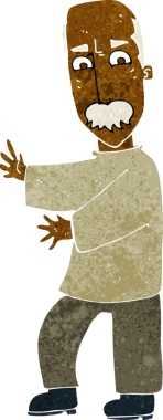 Bir insan tarafından çizilmiş kızgın yaşlı bir adam.