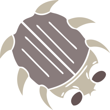 Bir insan tarafından çizilmiş garip çizgi film böceği.