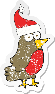 Bir insan tarafından çizilmiş robin çizgi filminin gerilimli yapıştırması.