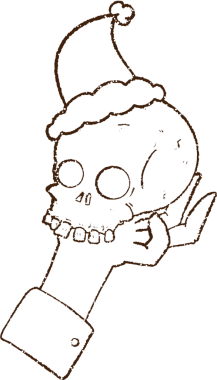 Ürkütücü Kafatası Kömürü Bir insan tarafından çizilmiş