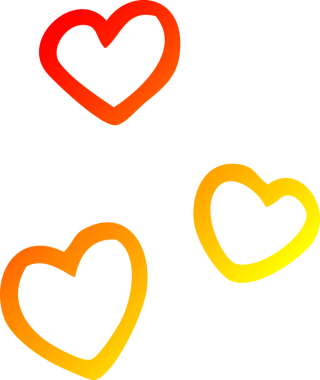 Bir insan tarafından çizilmiş bir aşk kalbinin sıcak çizgi çizimi.