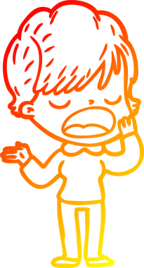 Bir insan tarafından çizilmiş bir karikatür kadın çizimi.