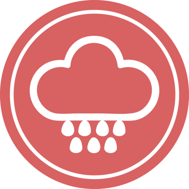 Bir insan tarafından çizilmiş yağmur bulutu dairesel simgesi