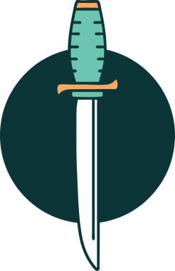 Bir insan tarafından çizilmiş bir hançerin ikonik dövme şekli