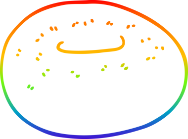 gökkuşağı gradyan çizgi çizimi bir insan tarafından çizilmiş bir çörek