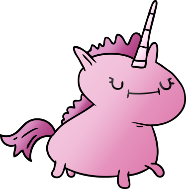 Bir insan tarafından çizilmiş sihirli bir tek boynuzlu atın el çizimi karalaması.