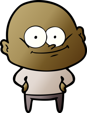 Bir insan tarafından çizilmiş kel bir adam.