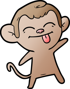 Bir insan tarafından çizilmiş komik çizgi maymun.