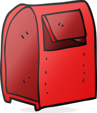 Bir insan tarafından çizilmiş karikatür posta kutusu