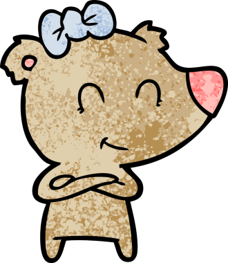 Bir insan tarafından çizilmiş dişi ayı çizgi filmi.