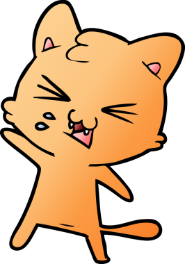 Bir insan tarafından çizilmiş kedi tıslaması.