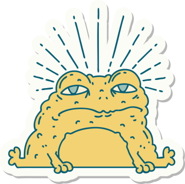 Bir insan tarafından çizilmiş dövme stili karakteri çıkartması.