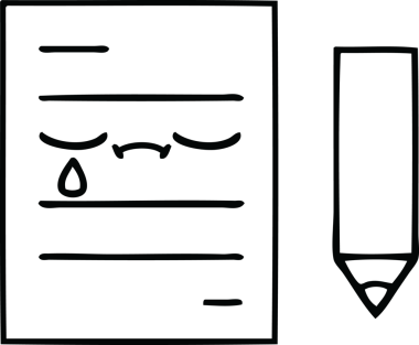 Bir insan tarafından çizilmiş bir test kağıdının çizgi çizimi