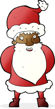 Bir insan tarafından çizilmiş Noel Baba çizgi filmi.