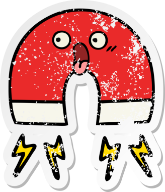 Bir insan tarafından çizilmiş şirin bir karikatür mıknatısı.