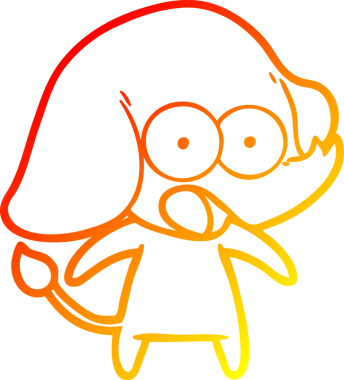 Bir insan tarafından çizilmiş şirin bir fil çizimi.