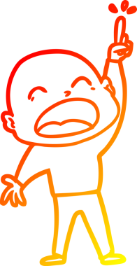 Bir insan tarafından çizilmiş kel adam diye bağıran çizgi film çizimi.