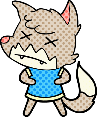 Bir insan tarafından çizilmiş ölü tilki çizgi filmi