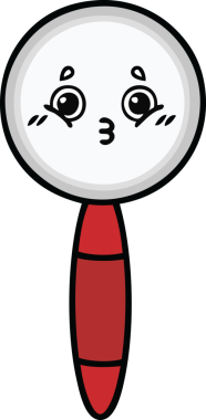 Bir insan tarafından çizilmiş bir büyüteç karikatürü.